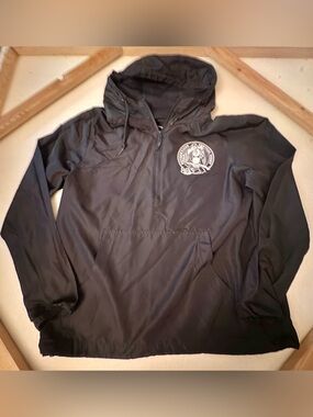 Black Pullover Windbreaker Hoodie with 805 Logo